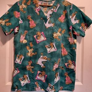 Vintage Scooby Doo Scrub Top Small